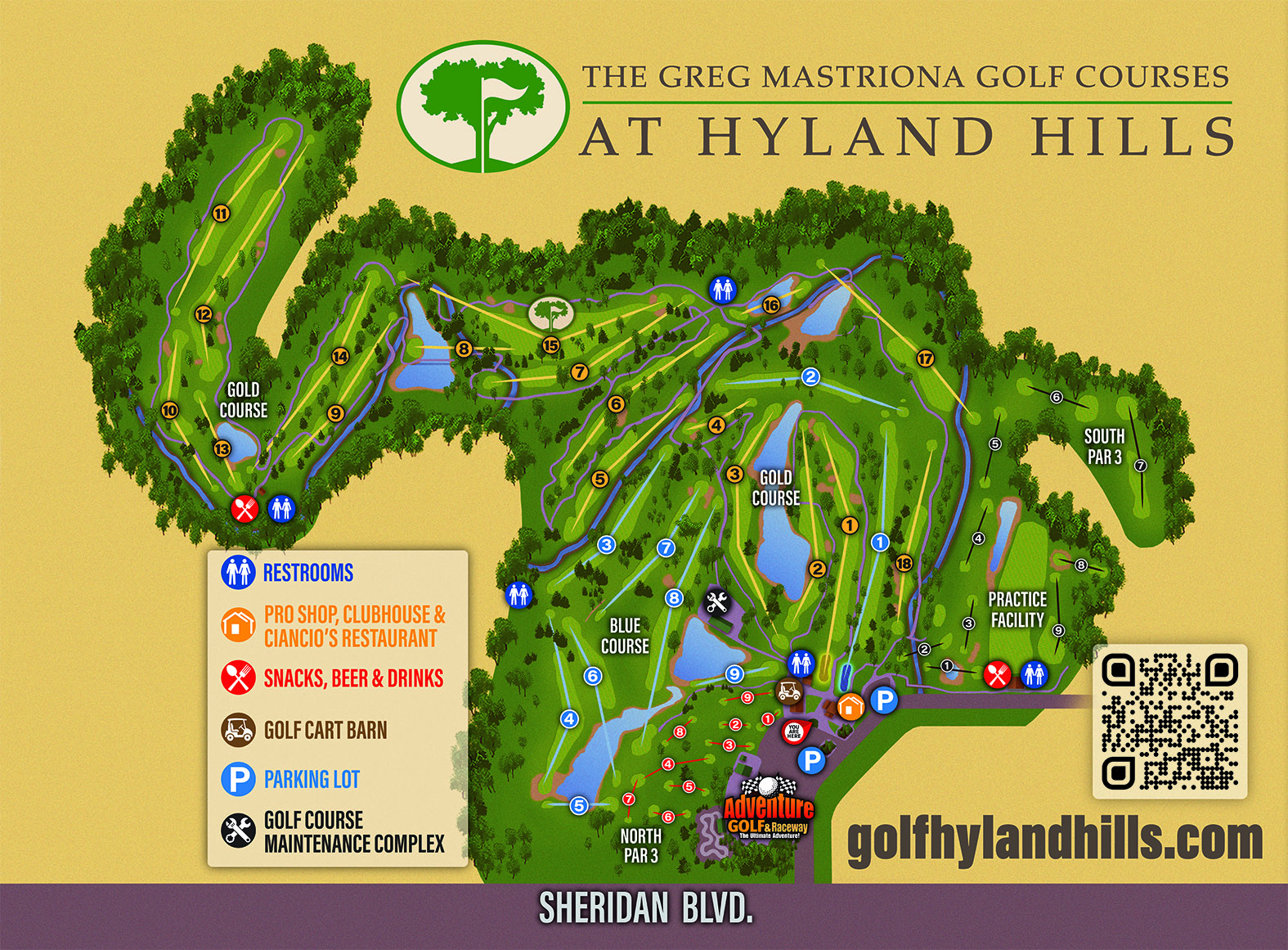 Scorecard/Facility Map The Greg Mastriona Golf Courses at Hyland Hills